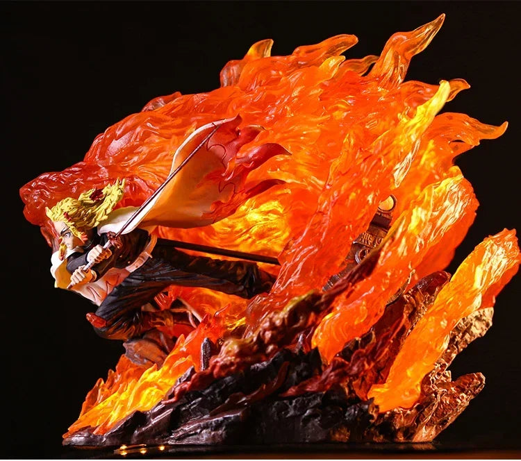 27cm Demon Slayer Rengoku Kyoujurou Anime Action Figure Pvc Statue Figurine Model Collection Decoration Boy Birthday Toy Gifts