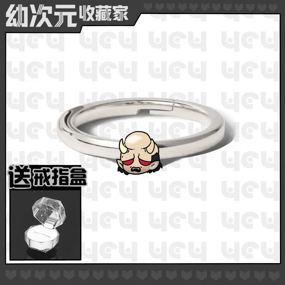 Demon Slayer Douma Tokitou Muichirou Tomioka Giyuu 2D Ring Fashion Personalized Cosplay Accessories Anime Original Niche Gift