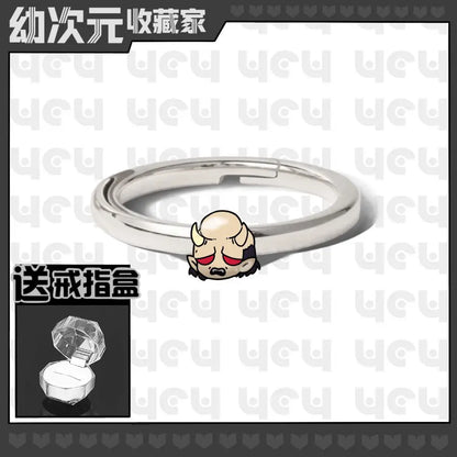 Demon Slayer Douma Tokitou Muichirou Tomioka Giyuu 2D Ring Fashion Personalized Cosplay Accessories Anime Original Niche Gift