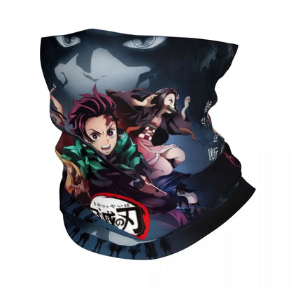 Custom Manga Demon Slayer Bandana Neck Gaiter for Hiking Camping Men Women Wrap Scarf Kimetsu No Yaiba Balaclava Warmer