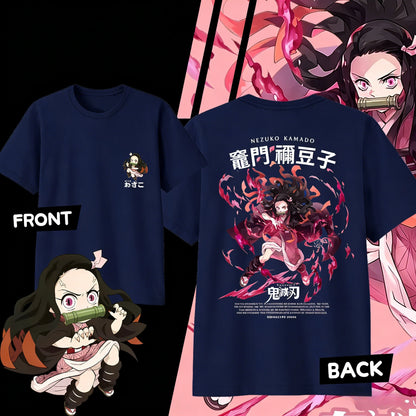 Demon Slayer Kamado Nezuko Pure Cotton T-shirt for 2026 Summer Kids/Men's/Women's Fashion Casual Cosplay Short Sleeved T-shirt