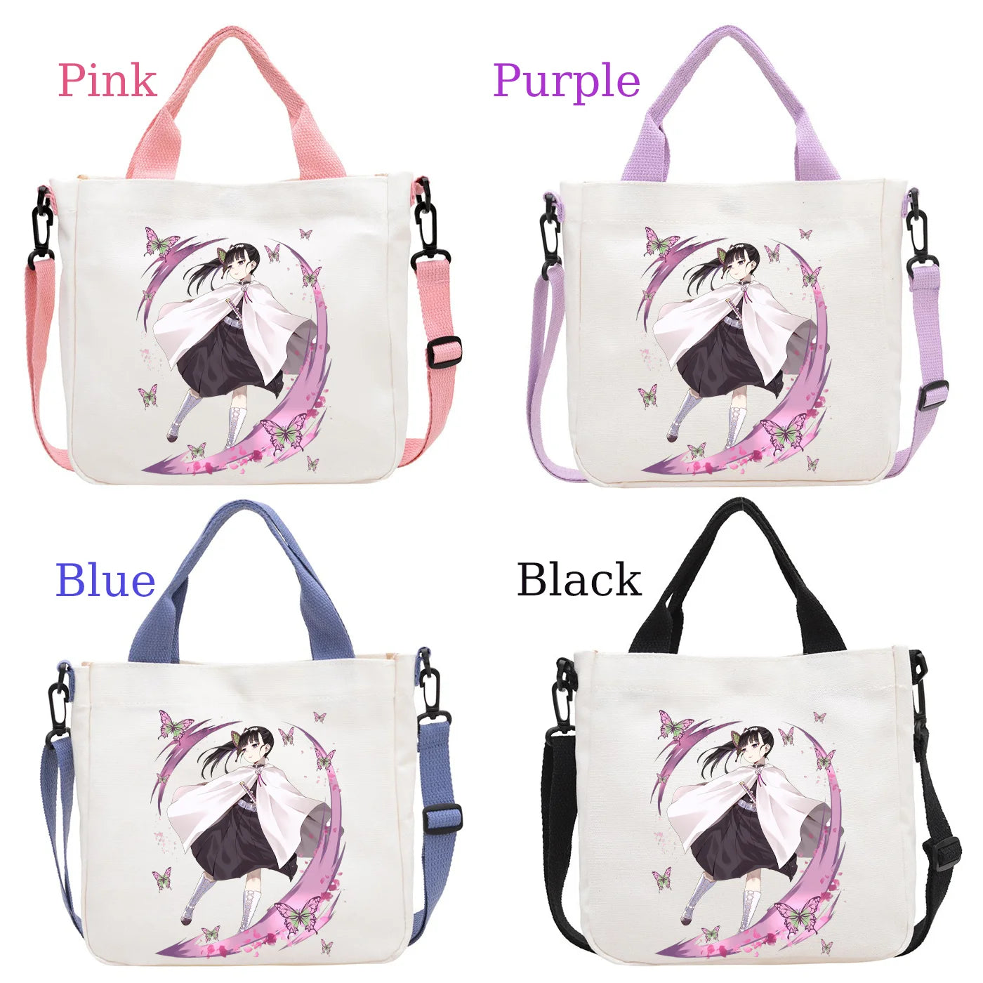 Demon Slayer Kamado Nezuko Tanjirou Anime Cartoon Crossbody Bag Commuting Shoulder Bag Canvas Tote Bags Handbag Birthday Gift