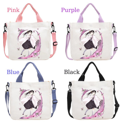Demon Slayer Kamado Nezuko Tanjirou Anime Cartoon Crossbody Bag Commuting Shoulder Bag Canvas Tote Bags Handbag Birthday Gift