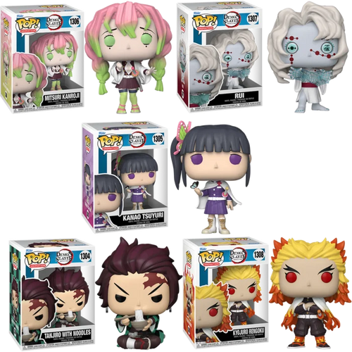 New Funko Pop! Demon Slayer MITSURI KANROJI 1306# OBANAI 1395# RUI 1307# Nezuko 1264# SANEMI 1253 Tanjiro 1304 KYOJURO 1308 Toy