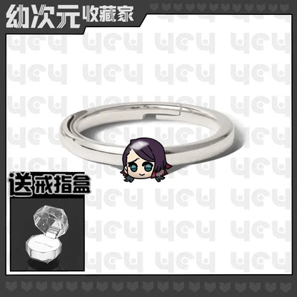 Demon Slayer Douma Tokitou Muichirou Tomioka Giyuu 2D Ring Fashion Personalized Cosplay Accessories Anime Original Niche Gift