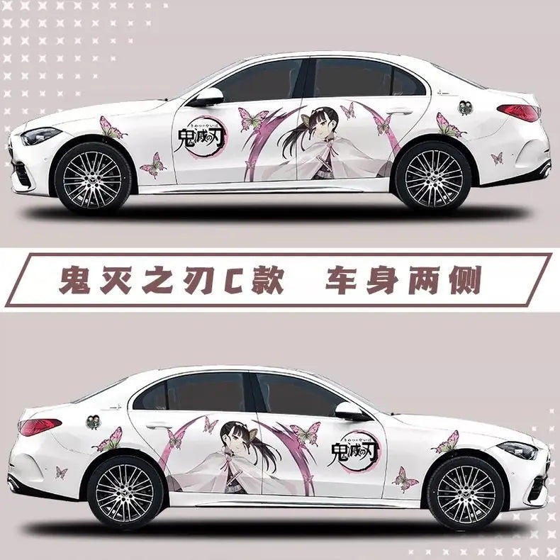 new Demon Slayer Sticker Car Body Decoration Car Clothes Diy Cute Kamado Tanjirou Kochou Shinobu Car Decoration Sticker Gift