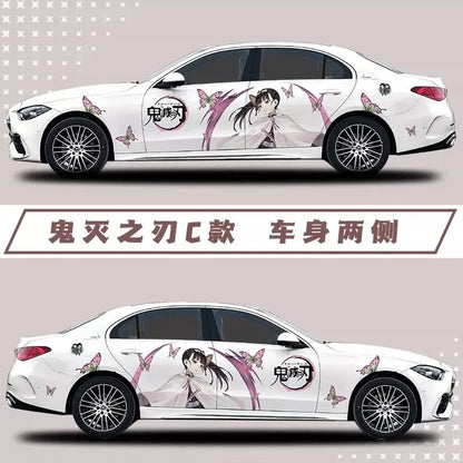new Demon Slayer Sticker Car Body Decoration Car Clothes Diy Cute Kamado Tanjirou Kochou Shinobu Car Decoration Sticker Gift