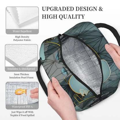 Muichiro Tokito Insulated Lunch Bags High Capacity Demons Anime Lunch Container Thermal Bag Tote Lunch Box Food Handbags