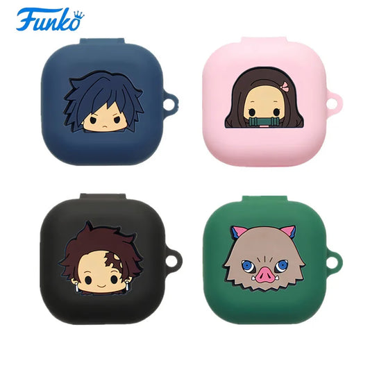 Funko Demon Slayer Earphone Case for Samsung Galaxy Buds 4/4Pro Silicone Wireless Earbuds Cover for Buds Live/Fe/Core With Hook
