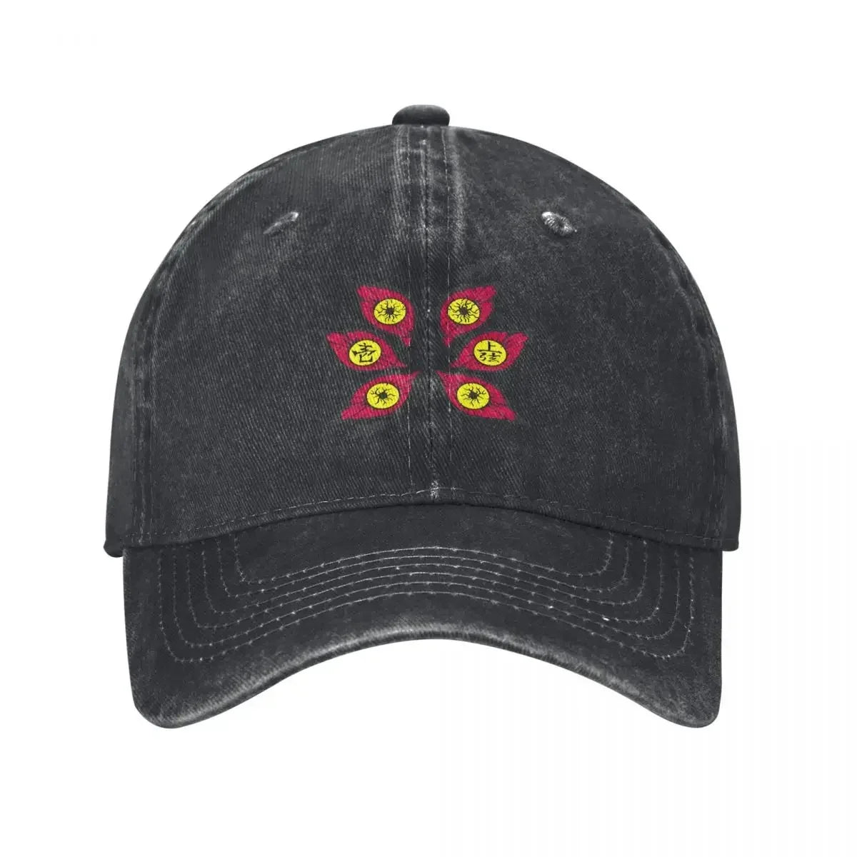 Demon Slayers Kokushibo Baseball Cap Vintage Distressed Washed Anime Comic Sun Cap Unisex Outdoor Activities Adjustable Hats Cap