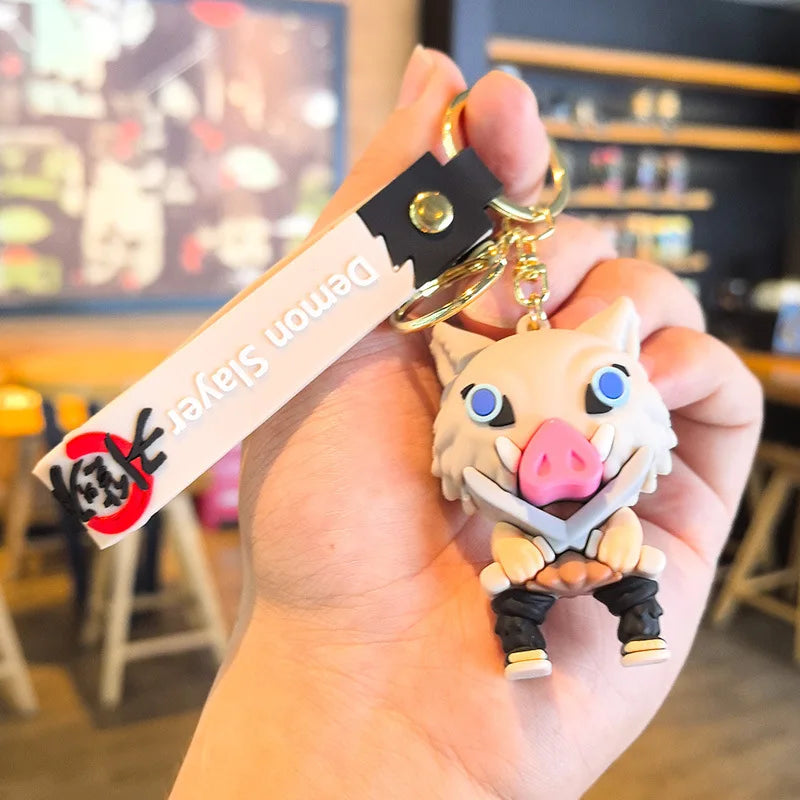 41 Styles Demon Slayer Kimetsu No Yaiba Blade of Ghost Keychain Cute Characters Bag Decor Car Key Chain Ring Fans Gift