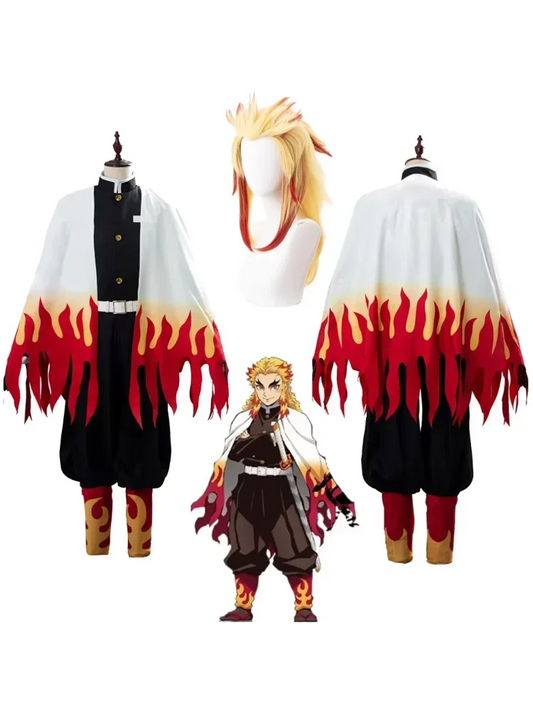 2026 Anime Rengoku Kyojuro Cosplay Costumes Train Mugen Robe Suits For  Wigs Cos Outfit Party