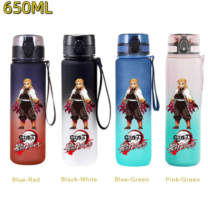 650ML Demon Slayer Kamado Tanjirou Rengoku Kyoujurou Portable Sports Water Bottle Leak Proof Outdoor Travel Sports Fitness Jugs