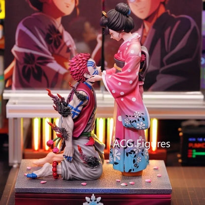 10.43in/26.5cm Anime Demon Slayer Figure Akaza Koyuki Action Figures Pvc Statue Desktop Ornamen Collection Model Toys Gifts