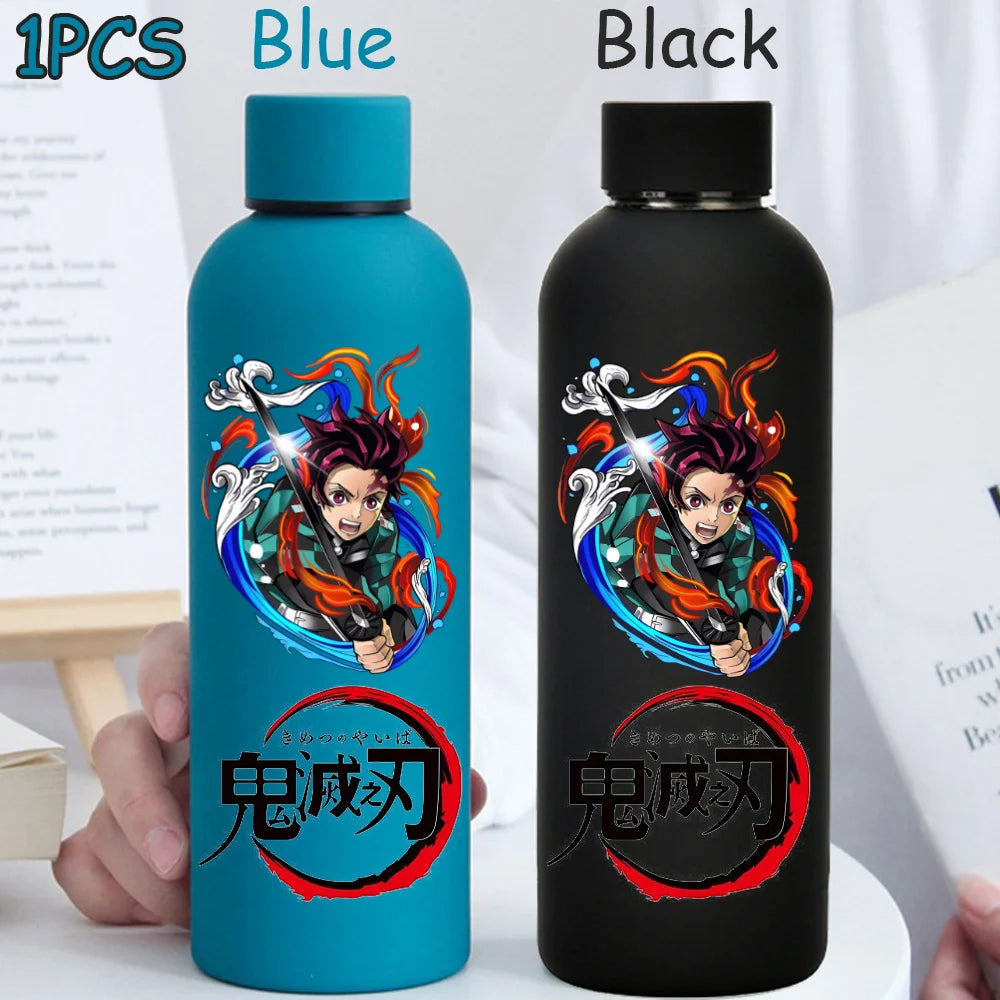 Kimetsu No Yaiba 500ML Insulated Water Cup Game Anime Character Paint Small Mouth Bottle Cartoon Large Capacity Drinking Cup