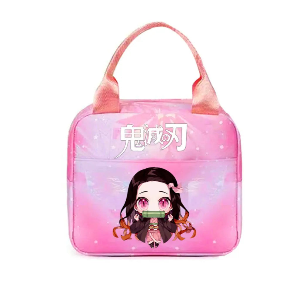 Demon Slayer nezuko kamado Tote Thermal Lunch Box Bag Women Office Student Bento Storage Insulation Bags Lunch Bag for Kid