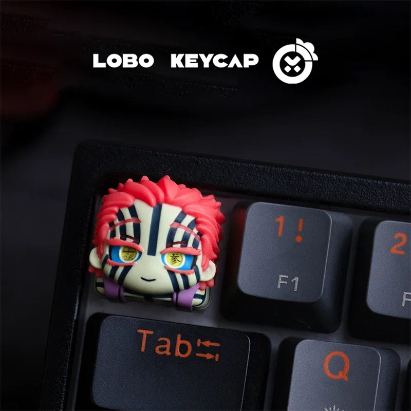 Cartoon Demon Slayer: Kimetsu No Yaiba Kokushibo Douma Akaza Character Series Keyboard Resin Material Keycap Esc Periphery Gifts
