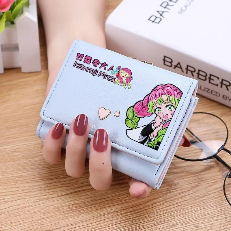 Demon Slayer Kanroji wallet anime two-dimensional Japanese all-in-one card bag children's coin purse ladies wallet cute gift