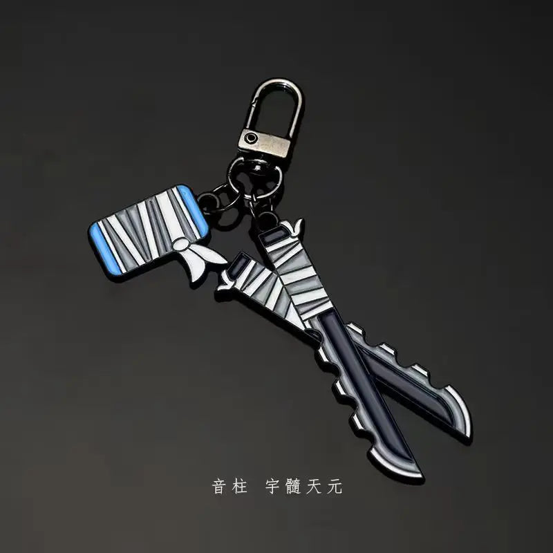Demon Slayer Kanroji Mitsuri Tokitou Muichirou Iguro Obanai High Value Creative Metal Keychain Boy Backpack Pendant Decoration