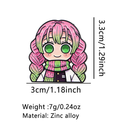 Demon Slayer Pins Kawaii Cartoon Character Brooch Clothing Backpack Lapel Badges Fashion Jewelry Accessories