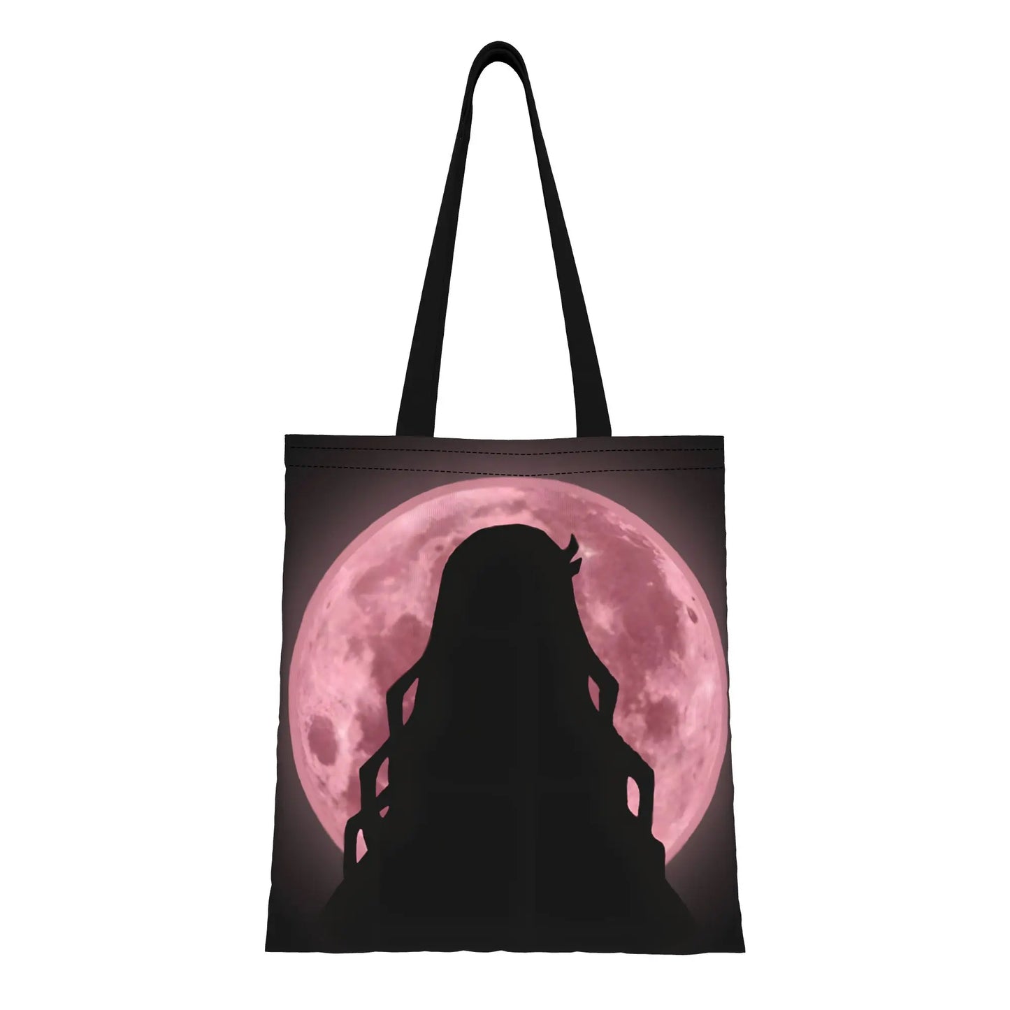 1PC Nezuko Cloths Canvas Tote Bag Demon Slayer Anime Canvas Tote Bag Perfect for Shopping Grocery Travel & Outdoor
