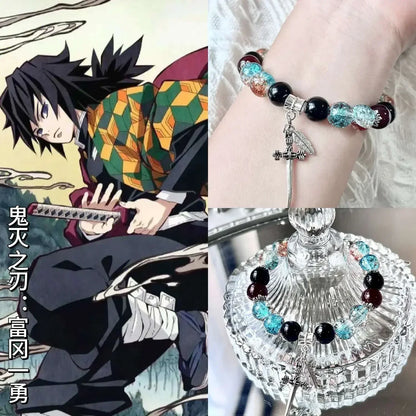 New Demon Slayer Tokitou Muichirou Tomioka Giyuu Tsuyuri Kanao Kanroji Mitsuri Bracelet Fashion Cartoon Accessories Couple Gift