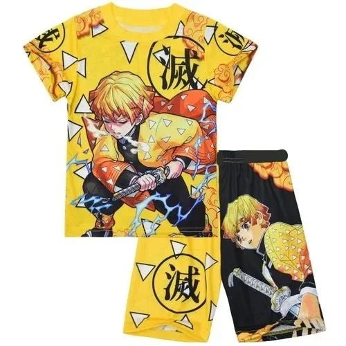 Demon Slayer Multiple Characters, Children's and Adults' 3D Printed Pajamas and Loungewear, Family Outing T-shirts, Shorts