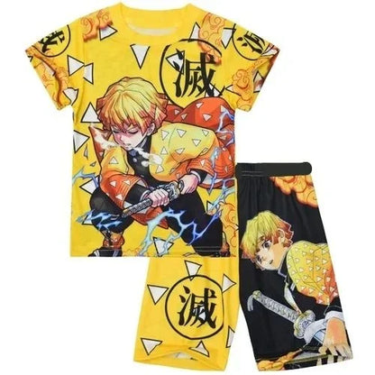 Demon Slayer Multiple Characters, Children's and Adults' 3D Printed Pajamas and Loungewear, Family Outing T-shirts, Shorts