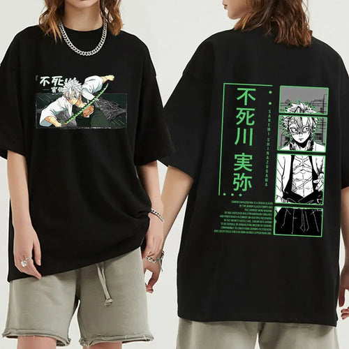 Anime Demon Slayer Shinazugawa Sanemi Graphic T Shirt Kimetsu No Yaiba Short Sleeve T Shirts Fashion Casual T Shirt 2026 Summer