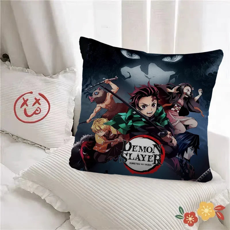 Pillow Demon Slayer Cushion Cover 45*45 Pillowcase Decorative Pillows for Sofa Pilow Cases Pillowcases 50x50 Car Decoration Body