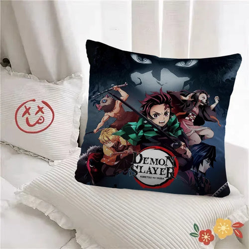 Pillow Demon Slayer Cushion Cover 45*45 Pillowcase Decorative Pillows for Sofa Pilow Cases Pillowcases 50x50 Car Decoration Body