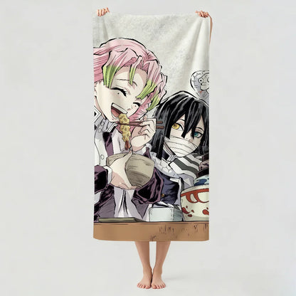 Anime D-Demon S-Slayer  Towel Drying Bath Towel Applicable To Light Swimming Camping Yoga Beach Out