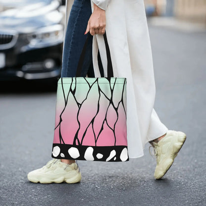 1PC Shinobu Kocho Cloak Canvas Tote Bag Demon Slayer Anime Handbag Outdoor Handbag Trendy Tote