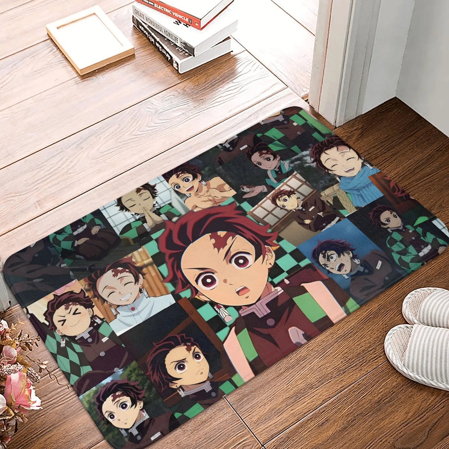 Demon Slayer Doormat Mat Anti-Slip Anime Giyu Tomioka Kitchen Bathroom Living Room Rug Carpet 40*60cm