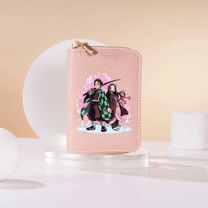 New Demon Slayer Wallet Woman Man Fashion Zipper Wallet Anime Cartoon Coin Purse Man Card Holder Fashion Money Bag Birthday Gift