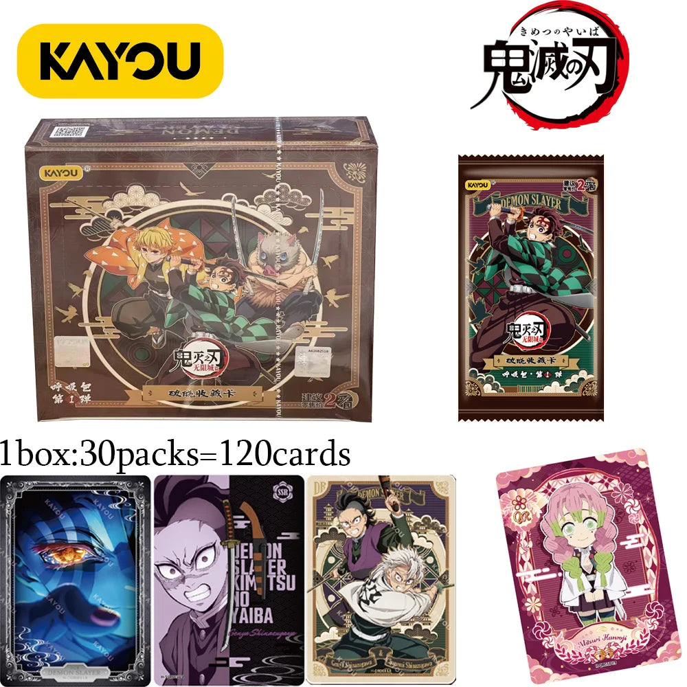 2026 KAYOU Genuine Demon Slayer Card Dawn Bag Collection CCG TCG Card Animation Cartoon Game Collect Card Peripheral Toys