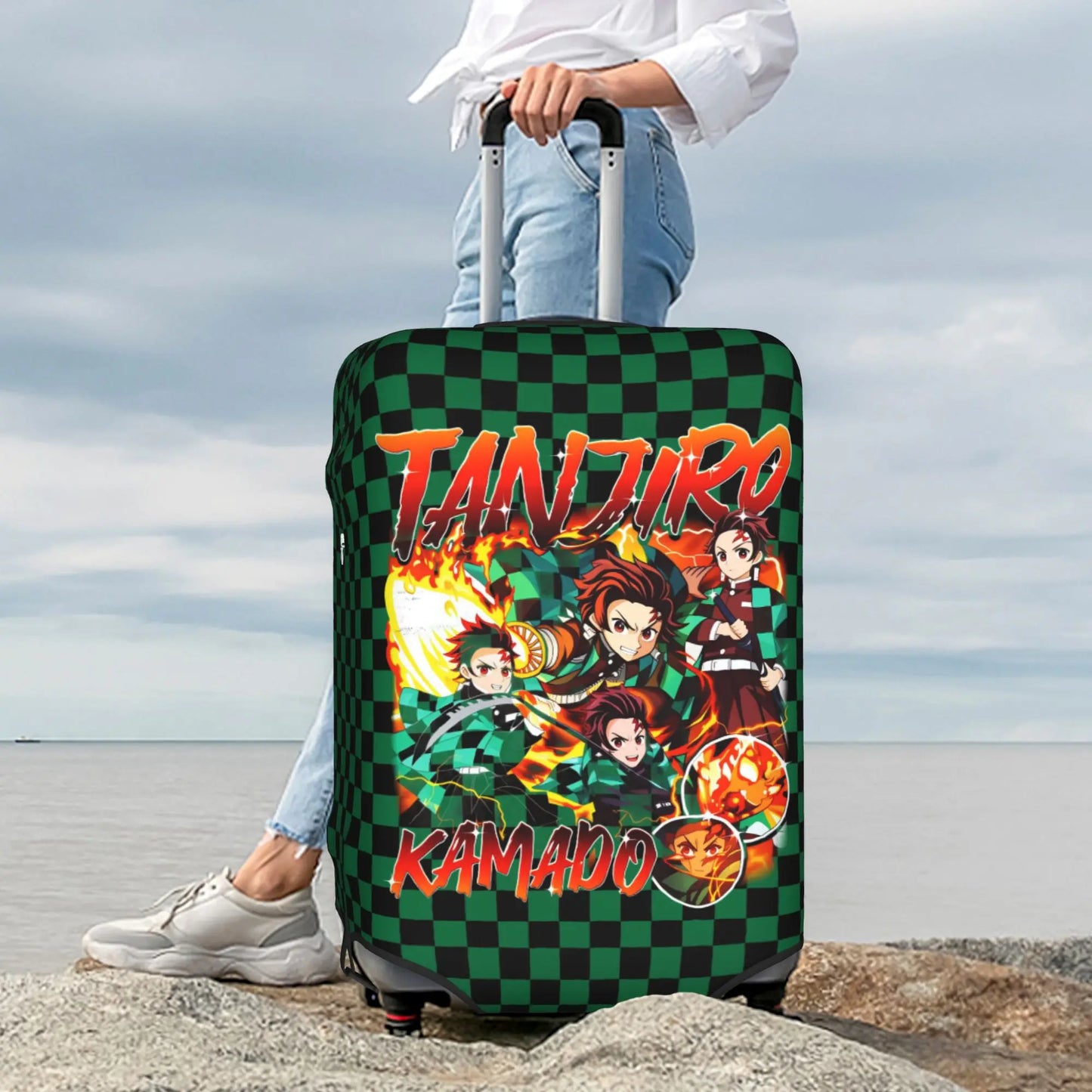 Manga Demon Slayer Luggage Cover Elastic Kimetsu No Yaiba Travel Suitcase Protective Covers Suit For 18-32 inch