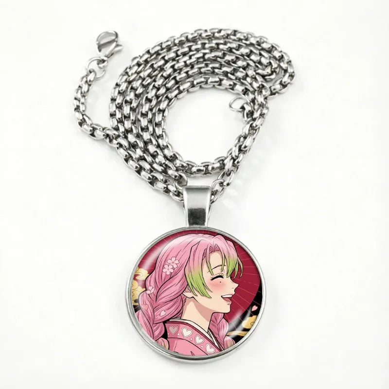 Demon Slayer Kimetsu No Yaiba Necklace Jewelry Chain Pendants Charms Fashion Sweater Decoration Anime Accessories Party Gifts