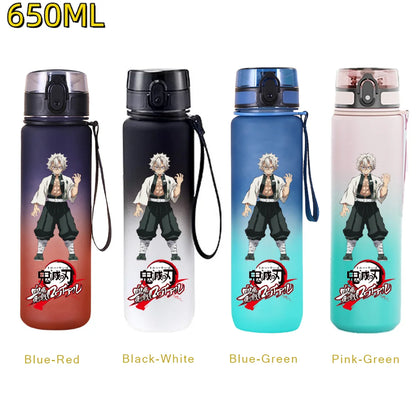 650ML Demon Slayer Kamado Tanjirou Rengoku Kyoujurou Portable Sports Water Bottle Leak Proof Outdoor Travel Sports Fitness Jugs
