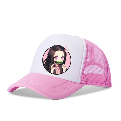 Demon Slayer Infinity Castle Baseball hat Kids Adults Anime Peaked Caps Cartoon Summer Breathable Mesh Hats Fashion Headwear
