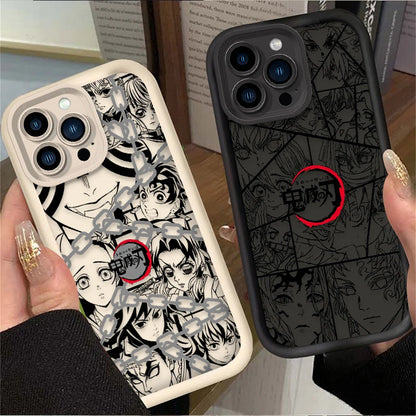 Demon Slayer Anime Line Art Cool Soft Phone Case for IPhone 17 Air 16 16E 15 14 13 12 11 Pro Max X XS X S Max XR SE 2020 SE4 7 8