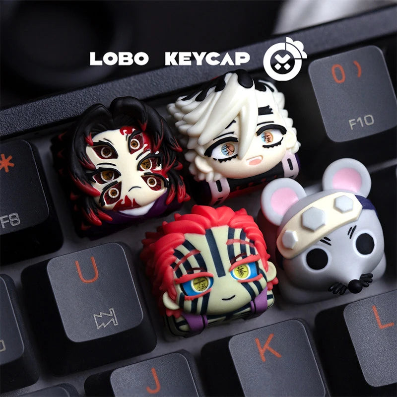 Cartoon Demon Slayer: Kimetsu No Yaiba Kokushibo Douma Akaza Character Series Keyboard Resin Material Keycap Esc Periphery Gifts