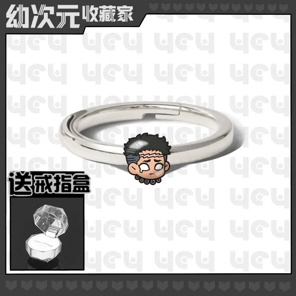 Demon Slayer Douma Tokitou Muichirou Tomioka Giyuu 2D Ring Fashion Personalized Cosplay Accessories Anime Original Niche Gift