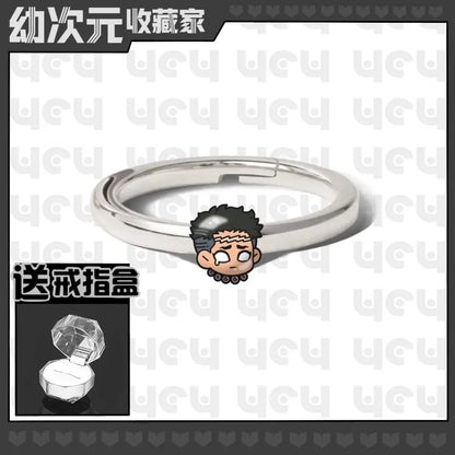 Demon Slayer Douma Tokitou Muichirou Tomioka Giyuu 2D Ring Fashion Personalized Cosplay Accessories Anime Original Niche Gift