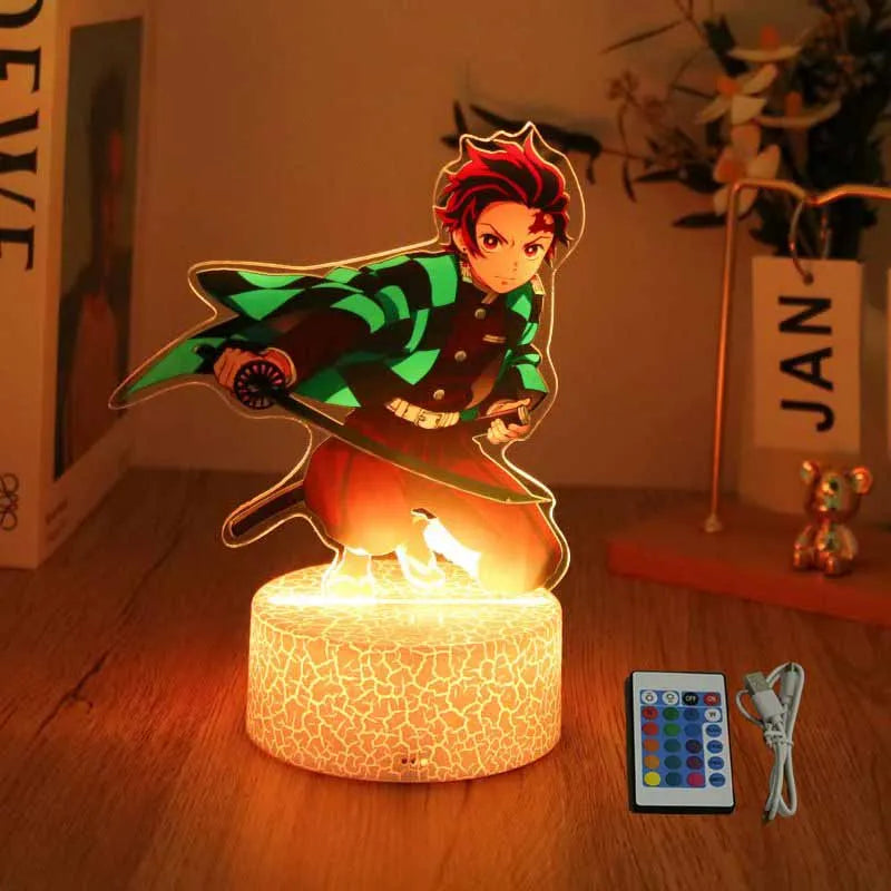 Anime Figures Lamp Tanjirou Nezuko Zenitsu Led Night Light Remote Control Smart Touch Lamps Room Decor Birthday Christmas Gift