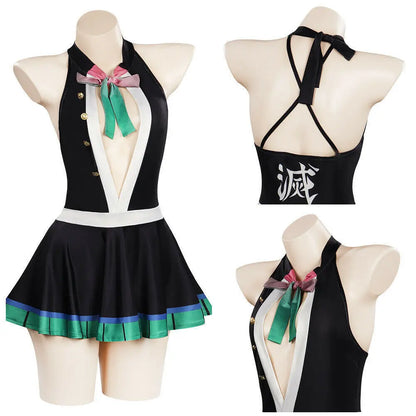 Anime Demonn Slayer Cosplay Swimsuit Shinobu Kimetsu No Yaiba Tanjiro Nezuko Bathing Suit for Pool Beach Party Cosplay Costume