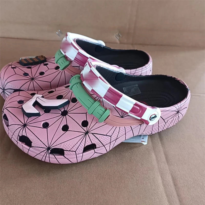 Summer Men Non-Slip Home Shoes Slipper Cartoon Cave Shoes Anime Demon Slayer Slippers Outdoor Travel Beach Sandals Gift