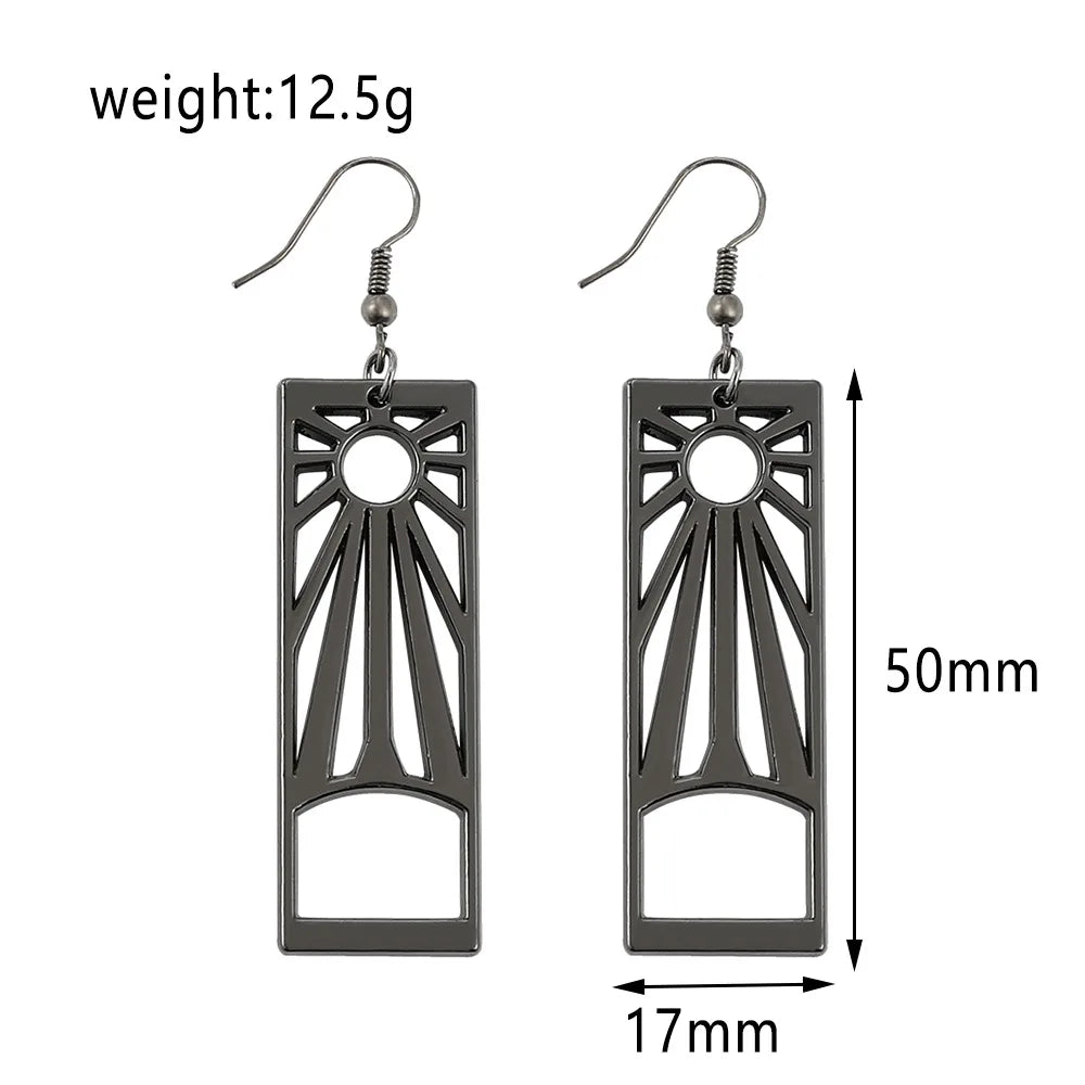 New Demon and The Slayer Metal Earring Popular Cartoon Movie Series Dangle Earring Jewelry for Woman Man Peripheral Souvenirs