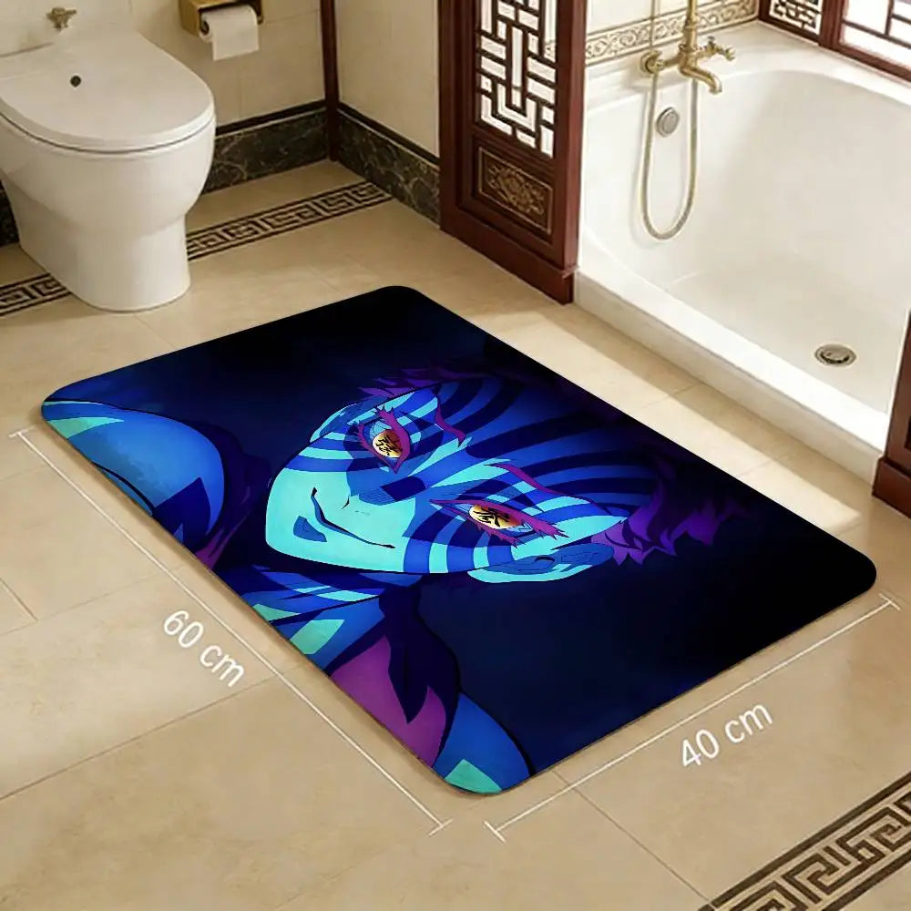 Anime Demon Slayer Bathroom Mat Kids Room Bedroom Decoration Balcony Anti-Slip Doormat Living Room Welcome Rug