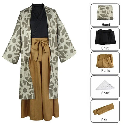 Haganetsuka Hotaru Cosplay Costume Anime Demon Slayer Hotaru Haganezuka Cosplay Kimono Mask Halloween Costumes for Men Women